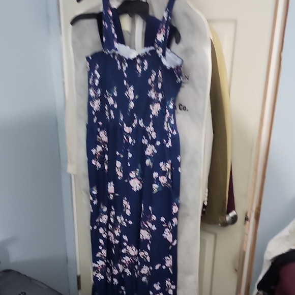 Floral Navy Blue Jump Suit - Picture 3 of 9